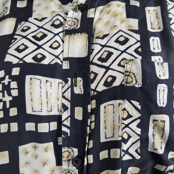 Scandia Woods Silk Geometric Abstract Men's Shirt Size Small - Picture 3 of 5